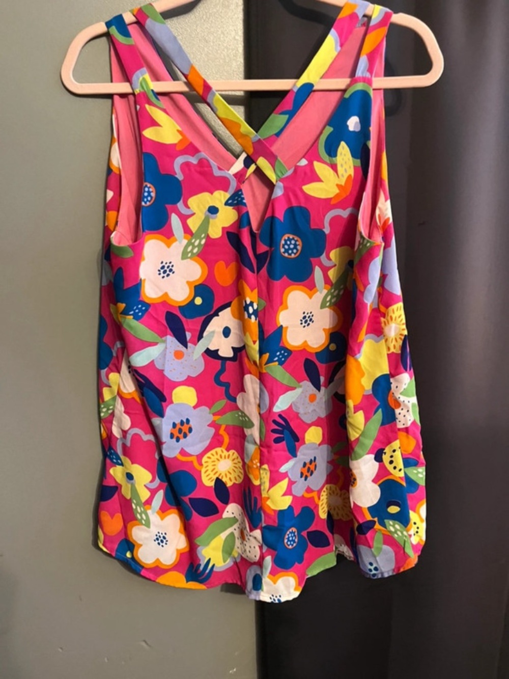 Adrienne Pink Multi Floral V-Neck Cami